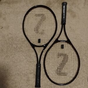 2 Spalding Black Tennis Rackets
